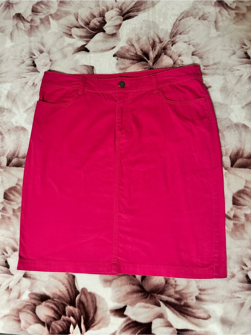Kim Rogers Hot Pink Cotton Tube Skirt with Pockets size 12
